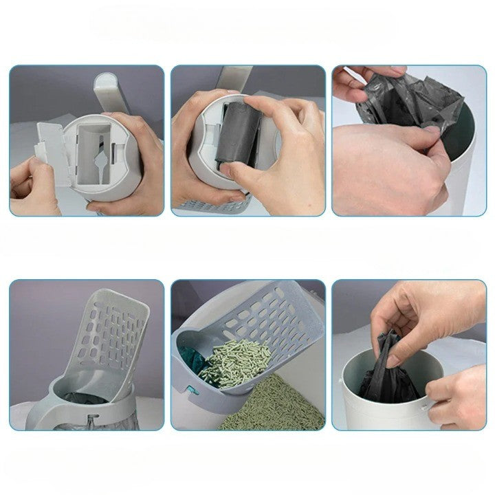 Pala Higiénica para Arenero de Gatos con Bolsas Incluidas