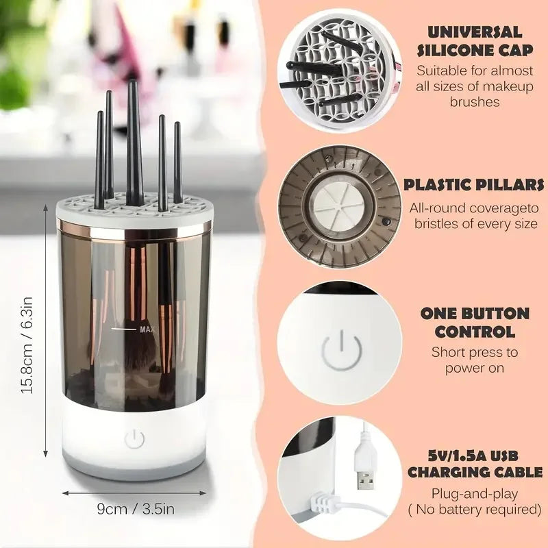 Limpiador Eléctrico de Brochas de maquillaje