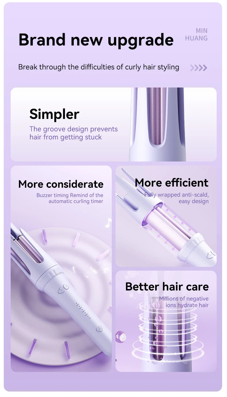Rizador automático de cabello con iones negativos
