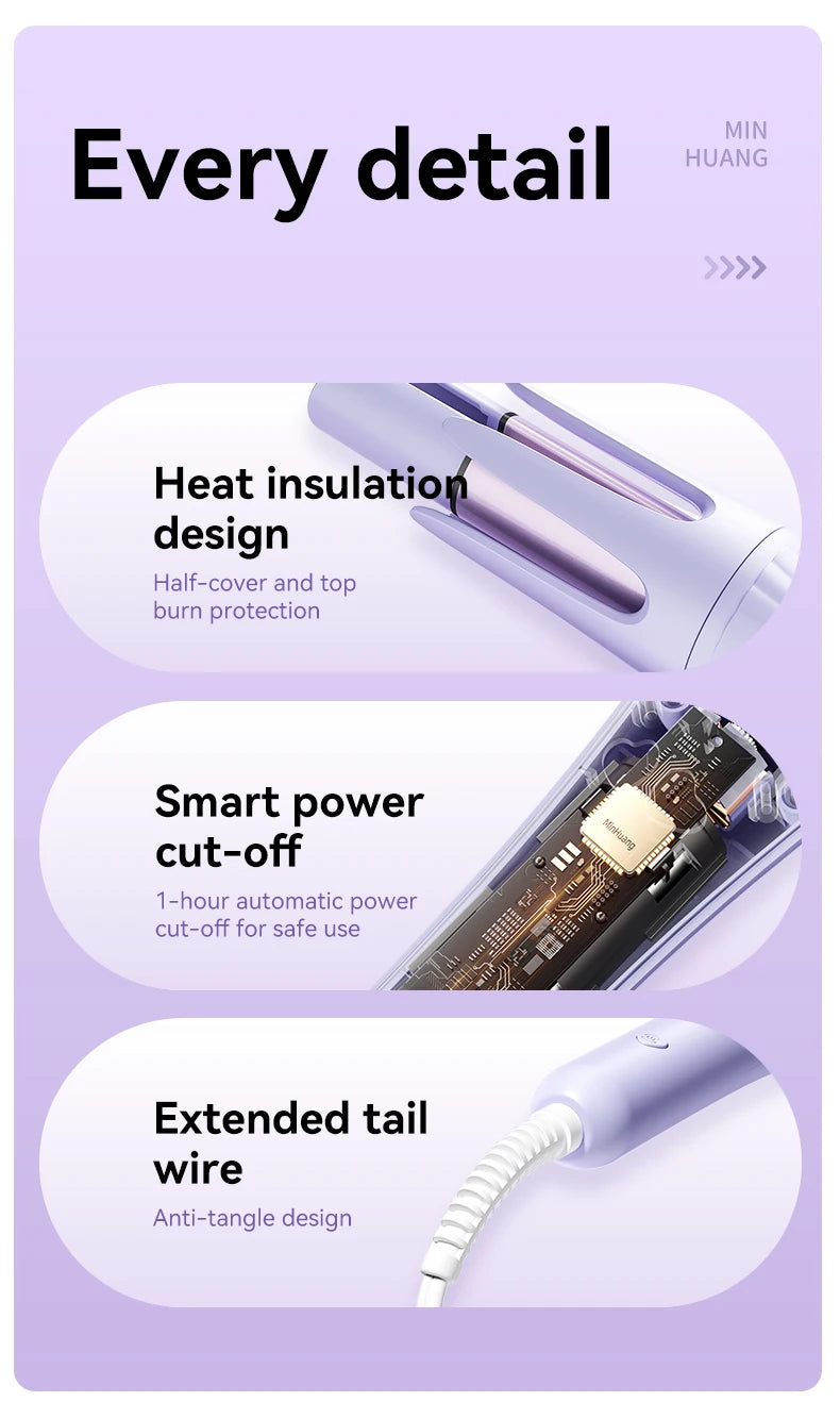 Rizador automático de cabello con iones negativos